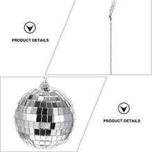Load image into Gallery viewer, NUOBESTY 3Pcs Mirror Glass Disco Ball Reflective Balls Hanging Disco Lighting Ball Cake Topper for DJ Club Stage Bar Party Wedding Holiday Decoration 8cm Silver
