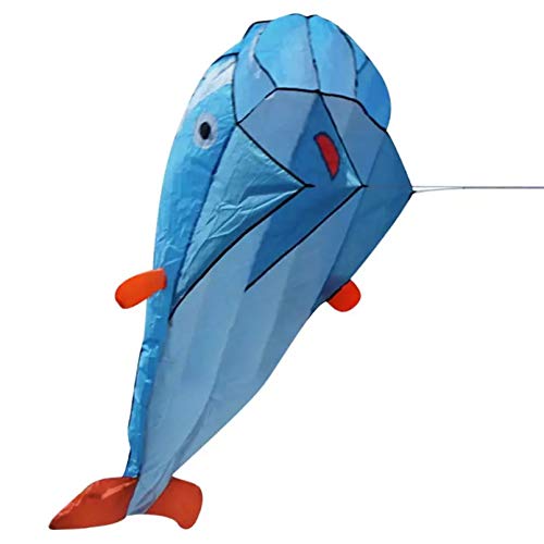BOZNY 3D Huge Dolphin Kite Fun Kids Outdoor Sports Dolphin Flying Kites Toy Easy to Fly