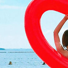 Load image into Gallery viewer, Amosfun 1PC Heart-Shaped Swim Ring Water Floating Bed Floating Mat Eco-Friendly Red Swim Ring Thickened Swim Ring Romantic for Adults Use for Valentine&#39;s Day Party Supplies
