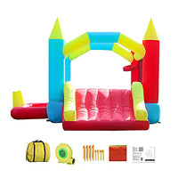 NC Bounce Room, Inflatable Bounce Room with Hair Dryer, Jumping Castle with Slide, Bouncy Castle, Family Backyard Jumping, Durable Sewing Extra-Thick Material, Great Gift for Children