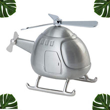 Load image into Gallery viewer, HEALLILY Helicopter Home Art Craft Coin Counter Bank Alloy Helicopter Shape Coin Money Box Cash Saving Pot Desktop Ornament for Children Kids Helicopter Sculpture
