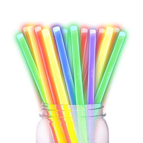 Windy City Novelties 25 Pack Glow Drinking Straws | 9 Inch | Assorted Colors | Glow Stick Plastic Straws | Food Grade| Straws for Cocktail Drinks, Bars, Restaurants