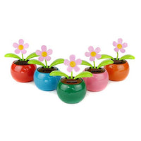 Zereff Newest Home Decorating Solar Power Flower Plants Moving Dancing Flowerpot Swing Solar Car Toy Gift Car-Styling