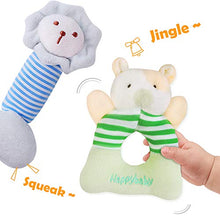 Load image into Gallery viewer, iPlay, iLearn 4 Plush Baby Soft Rattle Set, Hand Grab Sensory Toys, Organic Teether and Shaker, Farm Stuffed Animals, Shower Gifts for 2, 3, 6, 9, 12, 18 Month Olds Newborn, Infant, Toddler, Boy, Girl
