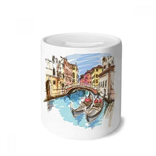 Load image into Gallery viewer, DIYthinker Italy Venice Landscape Watercolour Painting Money Box Ceramic Coin Case Piggy Bank Gift
