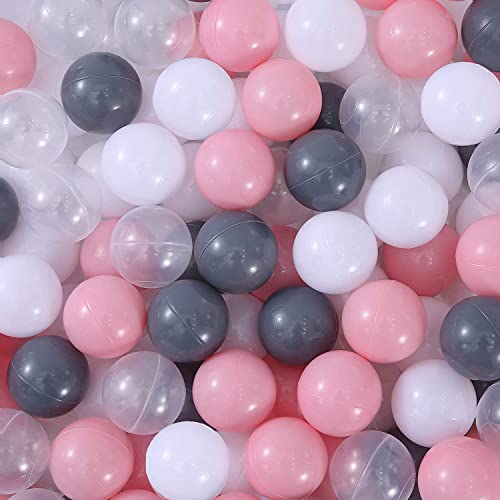 MoonxHome Ball Pit Balls Crush Proof Plastic Balls for Children's Toy Balls Mule-Grey Ocean Balls 2.15 inch Pack of 100 Grey