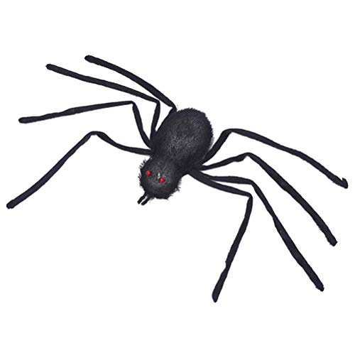 PRETYZOOM 1pc Simulated Spider Fake Spiders Gleamy Creepy Lifelike Prank Toy for Halloween Club Pub Haunted House (Black) Halloween Home Decor Gift