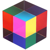 ZhuoChiMall CMY Mixing Color Cube, 50mm (2.0 inch) Colorful Acrylic CMYcube Prism for Home or Office Desktop Decoration, STEM/STEAM Toys, Science Educational Toys Gifts for Kids