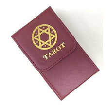 Load image into Gallery viewer, YITAQI Tarot Storage Box,Playing Card Oracle Cards Double Leather Board Game Pentagram Tarot Card Box Palmbox Game Card Box(Red)
