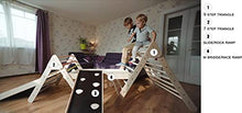 Load image into Gallery viewer, Montessori Set of 4, Two Climbing Triangles, Slide/Rock ramp, Bridge/Race Ramp, Step Climber, Indoor Playhouse Activity Toys (6 Step + 7 Step Triangles)
