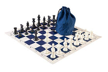 Load image into Gallery viewer, Drawstring Chess Set Combination - Single Weighted - Navy Blue
