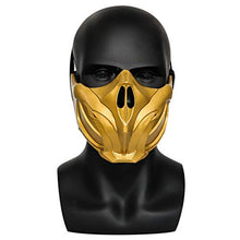 Load image into Gallery viewer, Scorpion Mask Half Face Cosplay Game Violent Fight Cosplay Prop Resin Gold
