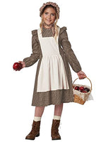 California Costumes Frontier Settler Girl, Child Costume (Brown), Large