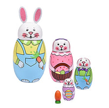 Load image into Gallery viewer, HYSIGUAN Easter Bunny, Russian Nesting Dolls Wooden Gift Boxes Birthday Gifts Handmade Painted Matryoshka Nesting Dolls Easter Decor for Party, Table, Room (Rabbit)
