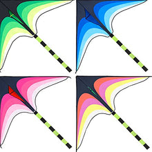 Load image into Gallery viewer, Skylety 4 Pieces Prairie Triangle Kites for Teens and Adults, Large Kite with 13 Feet Tail and 109 Yards Kite String Kite, Easy to Assemble 4 Colors Kite for Beginner
