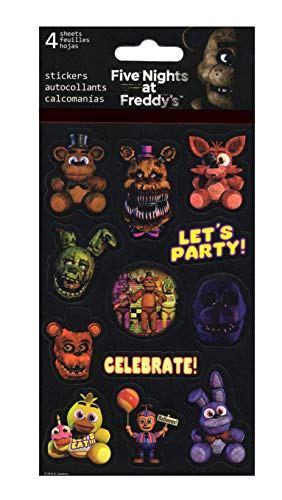 Five Nights At Freddy's Stickers - 4 Sheets of Stickers
