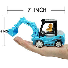 Load image into Gallery viewer, Construction Toys 4 Pack Set with Excavator, Bulldozer, Road Roller, Lift Truck Toys, Friction Powered Push and Go Toy Cars for Toddlers, Kids, 3,4,5,6 Year Old Boy, Girl, Sandbox Trucks Vehicles
