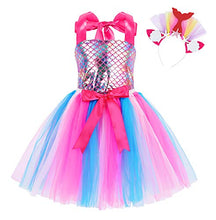 Load image into Gallery viewer, COTRIO Mermaid Birthday Party Tulle Tutu Dress Girls Princess Costume Dresses Toddler Kids Halloween Cosplay Outfits Clothes Size 10 (10-12 Years, Pink)
