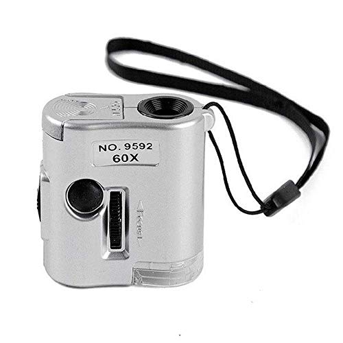 Pocket Microscope - Portable Microscope Loupe Magnification 60X LED Illuminated Mini Magnification Magnifier