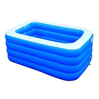 Inflatable Family Swimming Pool, Inflatable Pool for Kiddie, Kids, Adults, Toddlers, Infant, Oversized Blow Up Lounge Pools, for Kids, Adults, Baby, Children,Blue_428x220x60cm