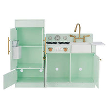 Load image into Gallery viewer, Teamson Kids Little Chef Chelsea Modern Play Kitchen Toddler Pretend 2 pcs Play Set with Accessories and Ice Maker Mint Gold
