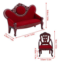 Load image into Gallery viewer, Dollhouse Miniatures, Dollhouse Sofa, Red Wooden Dollhouse Couch for Kids Home
