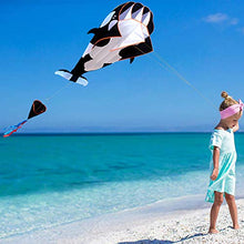 Load image into Gallery viewer, LOadSEcr Whale Kite, Kite for Kids and Adults, 3D Soft Whale Frameless Flying Kite Outdoor Sports Toy Children Kids Funny Gift for Children Outdoor Game White-Black
