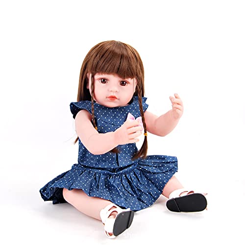 YANRU Lifelike Newborn Baby Dolls,22 Inch 55 cm Rebirth Doll Vinyl Silicone Handmade Soft Lifelike Baby Doll Gifts