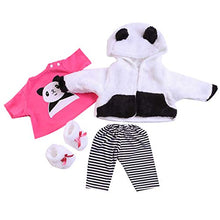 Load image into Gallery viewer, Reborn Baby Doll Clothes 22 inches for Girl Doll 20-23&quot; Newborn Baby Girl Doll Clothes Panda Outfit 4 Pcs Sets
