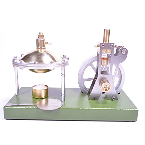 YBEST Steam Engine Model with Boiler, Metal Simulation Vertical Transparent Cylinder Steam Engine Model Physics Science Experiment Toy Desk Decor, 7.87 3.545.51 inch