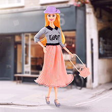 Load image into Gallery viewer, K.T. Fancy 35 PCS Doll Clothes and Accessories 5 Fashion Clothes Sets 5 Fashion Skirts 14 Outfit Accessories10 Shoes and A Dog for 11.5 inch Doll
