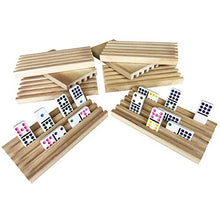 Load image into Gallery viewer, Yuanhe Set of 8 Solid Wood Domino Trays, Domino Tiles Rack, Domino Holder, Mexican Train Trays

