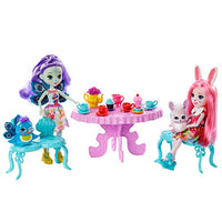 Enchantimals Tasty Tea Party Playset with Bree Bunny, Patter Peacock Dolls (6-inch), and Animal Friend Figures, with Table, 2 Benches, and 15+ Accessories, Great Gift for 3  8 Year Olds