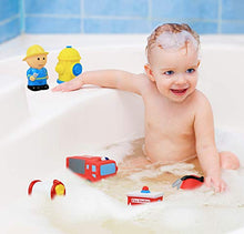 Load image into Gallery viewer, Click N&#39; Play 6 Piece Fire Station Action Figure Play Set Soft Vinyl Bath Toy.
