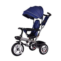 Child Trike,Baby Bike Trike for 1 Year Old Strollers for Kids Walker for Kids Push Chair Childrens Guided Tricycle Light Blue Dark Blue (Color : Dark Blue)