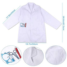 Load image into Gallery viewer, Doctor Costume Kit for kids Dress up &amp; Pretend Play Educational Toys with Doctor Coat, Stethoscope &amp; Medical Set Birthday Gifts for Toddler Boys Girls Age 3 4 5 6 7 8 Years Old
