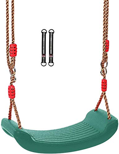 RedSwing Plastic Swing Seat with Rope, Kids Tree Swing Seat, Swing Set Accessories, Great for Outdoor Indoor, Tree, Swing Set, Playground, Green