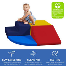 Load image into Gallery viewer, Factory Direct Partners SoftScape Toddler Playtime Corner Climber, Indoor Active Play Structure for Toddlers and Kids, Safe Soft Foam for Crawling and Sliding (4-Piece Set) - Blue/Red
