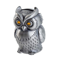 HEALLILY Metal Piggy Bank Owl Coin Bank Creative Money Holder Saving Pot for Desk Ornament Birthday New Years Gift