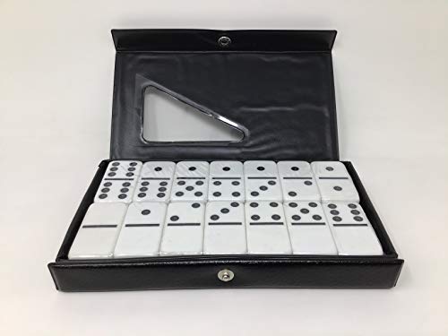 GGS White Double 6 Jumbo Size Domino Tiles in Snap Vinyl Case