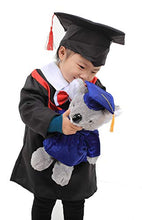 Load image into Gallery viewer, Plushland Pink Bear Plush Stuffed Animal Toys Present Gifts for Graduation Day, Personalized Text, Name or Your School Logo on Gown, Best for Any Grad School Kids 12 Inches(Navy Cap and Gown)
