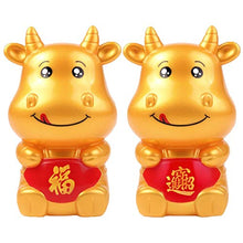 Load image into Gallery viewer, Cow Design Piggy Bank Portable Chinese Cultural Personalized Money Saving Pot for Home
