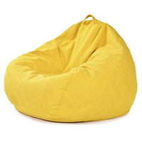 FBKPHSS Extra Large Bean Bag Chair Cover, Bean Bag Chair Cover (NO Filler) with Zipper Washable Storage Beanbag Cover for Organizing Children Plush Toys,Yellow,39.3