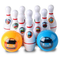 withmolly Barney Land Tayo Kids Bowling Playset Tayo Bowling pin x10ea , Bowling Balls x 2ea ,Stickers