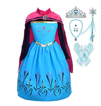 Load image into Gallery viewer, Lito Angels Toddler Girls Princess Coronation Costumes Halloween Birthday Fancy Party Dress Up with Accessories Size 4-5 Blue 136
