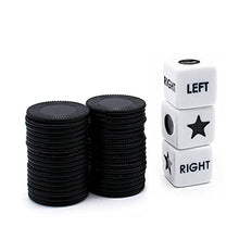 Load image into Gallery viewer, Annietfr Left Right Center Dice Game Set with 3 Dices + 36Chips (Black)
