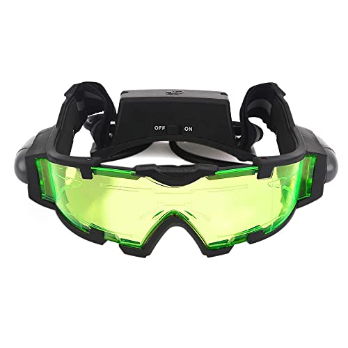 Uten Night vision Goggles for Kids, Adjustable Elastic Band Glasses with LED Light Beams, Spy Gear with Flip-Out Lights Green Lens, Spy Role Play, Gifts for Kids
