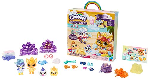 Cloudees Collectible Pets Beach Ice Cream Party Set, Interactive Cloud-Themed Toys With Moldable Dough, Surprise Hidden Figures and Accessories, For Kids 4 and Older