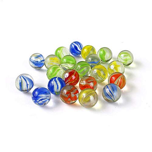 20 pcs Color Mixing Glass Marbles 16mm/0.63inch Kids Marble Games DIY and Home Decoration