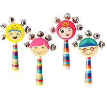 Load image into Gallery viewer, NUOBESTY Baby Rattle Toys Wooden Bells Jingle Stick Shaker Baby Grab Toys Christmas Jingle Bell Ornaments Cartoon Musical Rhythm Toys for Kids Toddler Infant 8pcs
